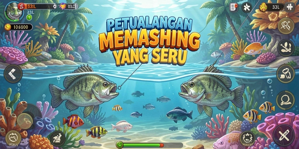 Tampilan gameplay 33L yang menampilkan aksi memancing yang mendebarkan.