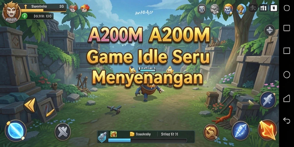 Screenshot A200M menampilkan karakter dalam gameplay Idle yang mengasyikkan.