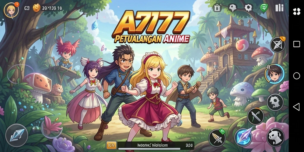 Screenshot A7777 menampilkan aksi pertarungan karakter Anime yang menegangkan.