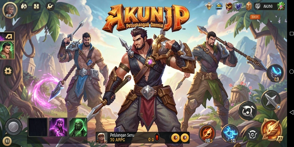 Screenshot AKUNJP menampilkan aksi seru dalam gameplay ARPG.