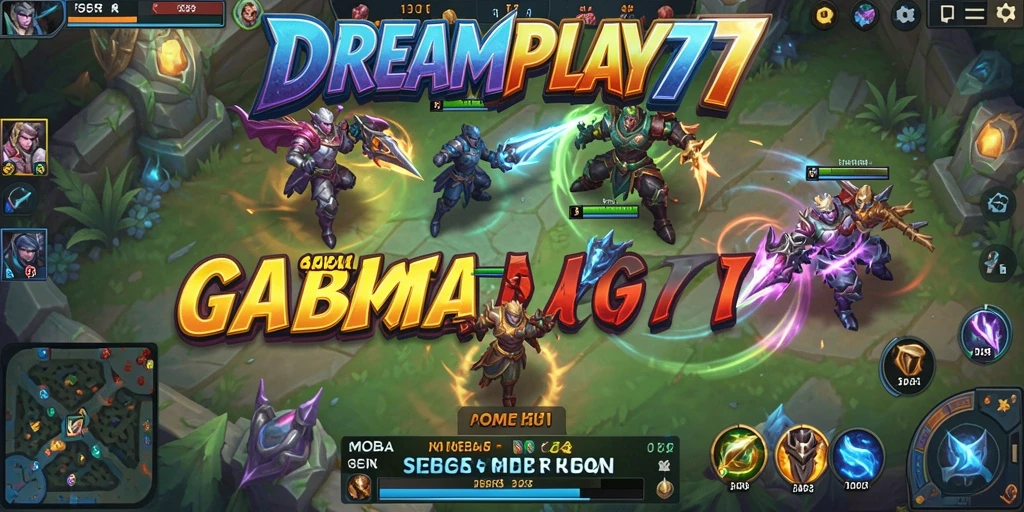 Tampilan gameplay seru saat bertempur di arena MOBA.
