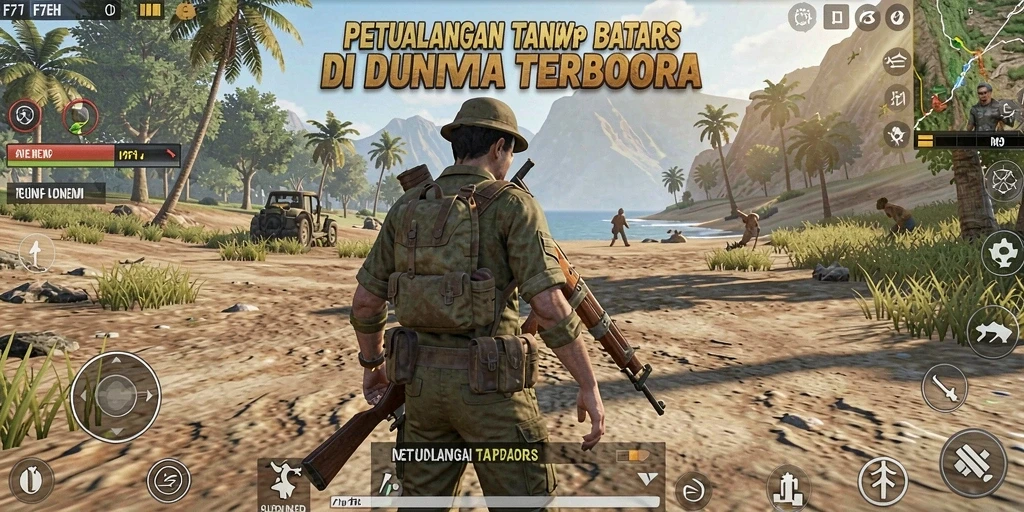Screenshot permainan F7F7 menunjukkan petualangan mendebarkan di dunia terbuka.