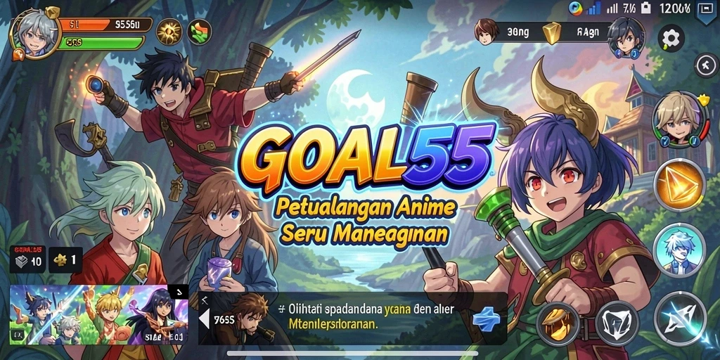 Tampilan menarik dari karakter dan latar belakang dalam GOAL55.