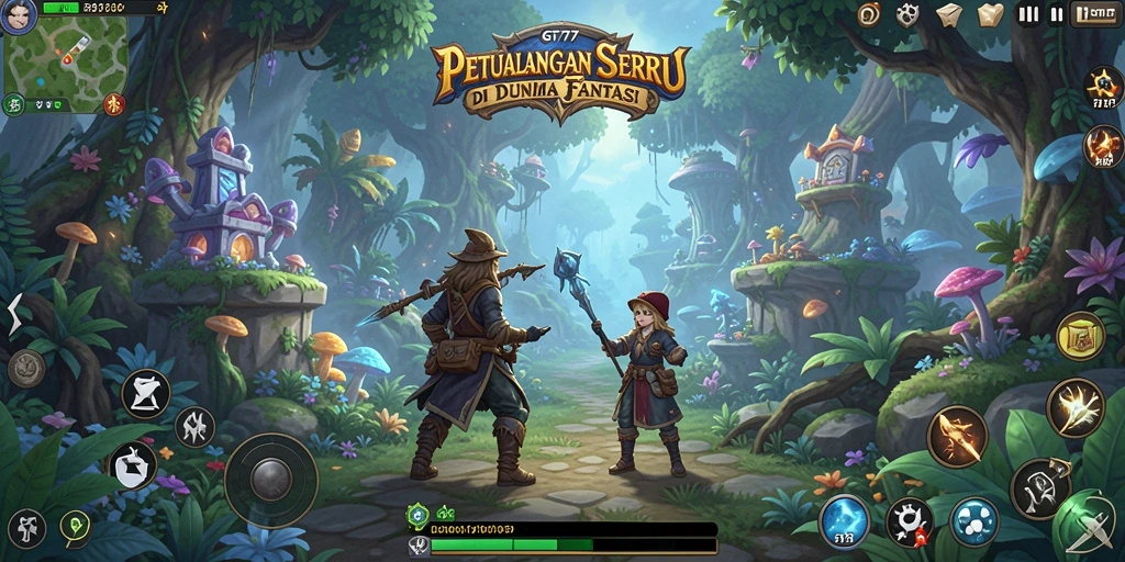 Tangkapan layar gameplay GT777 menampilkan petualangan seru di dunia fantasi.