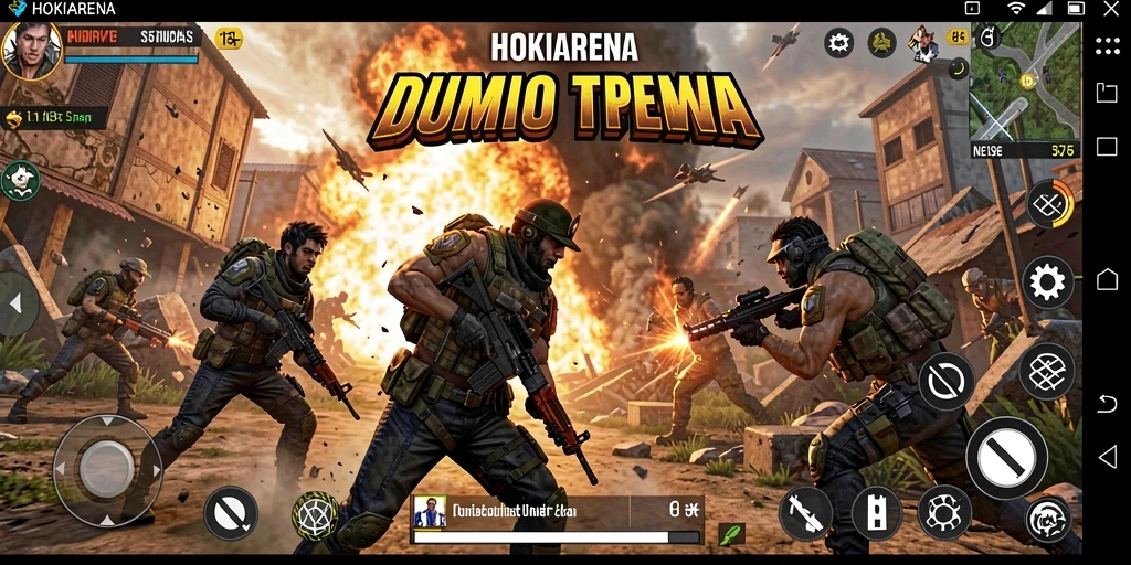 Tampilan seru gameplay HOKIARENA dengan aksi tembak-menembak.