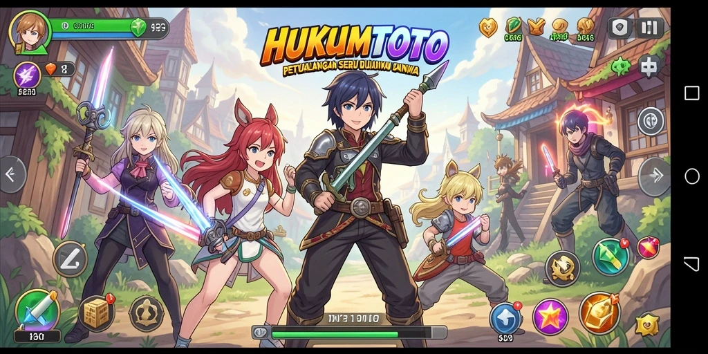 Tampilan gameplay HUKUMTOTO yang seru dan penuh warna.