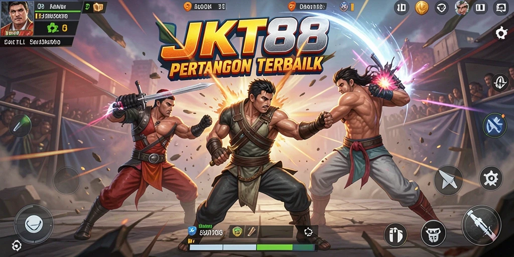Screenshot menampilkan pertarungan seru dalam gameplay JKT88 Battle Royale.