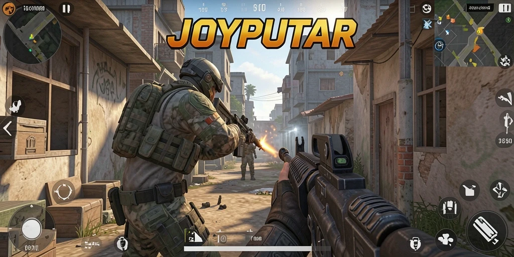 Tampilan gameplay seru dari game FPS JOYPUTAR.