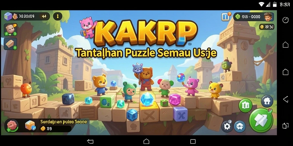 Screenshot KAKRP menampilkan gameplay seru dan tantangan puzzle.