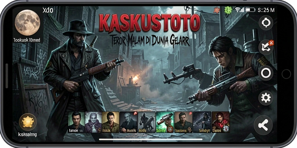 Screenshot gameplay KASKUSTOTO menampilkan suasana gelap yang mencekam.