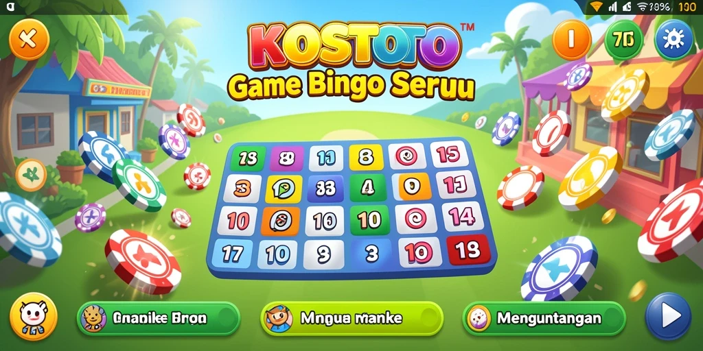 Screenshot gameplay KOSTOTO menunjukkan keseruan bermain Bingo bersama teman-teman.