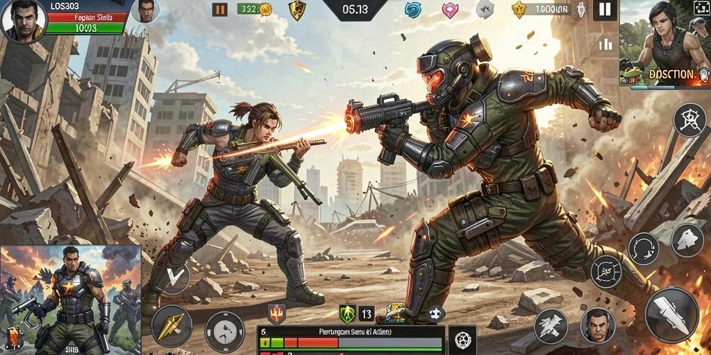 Tampilan gameplay penuh aksi dari LOS303 yang menegangkan.
