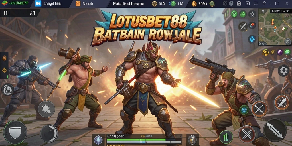 Tampilan gameplay LOTUSBET88 dengan aksi Battle Royale yang mendebarkan.