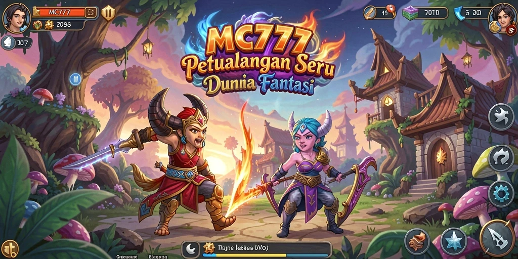 Tampilan gameplay MC777 dengan aksi petualangan yang mendebarkan.