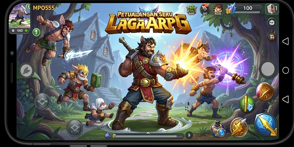 Tangkapan layar utama MPO555 menampilkan aksi pertarungan yang seru.