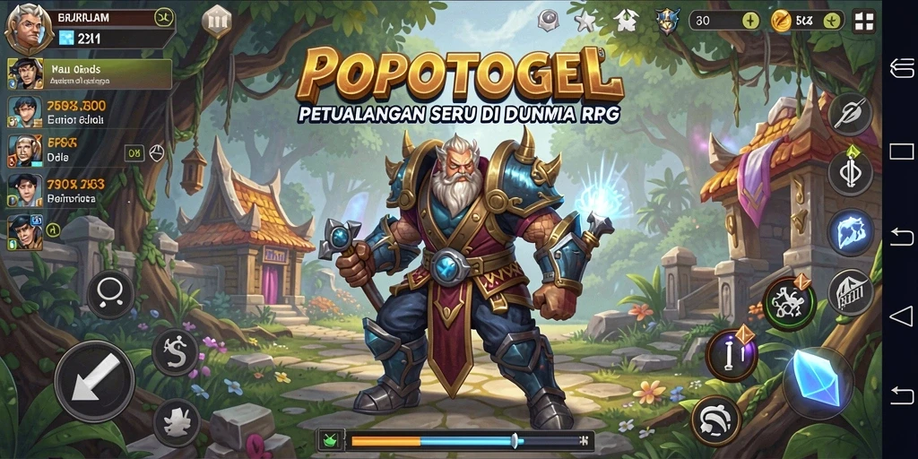 Screenshot gameplay <strong>POPOTOGEL</strong> menampilkan petualangan RPG yang seru dan menegangkan.