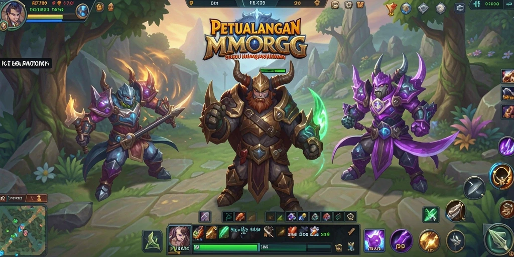 Screenshot gameplay fantastis dari RR789 yang menunjukkan aksi MMORPG.