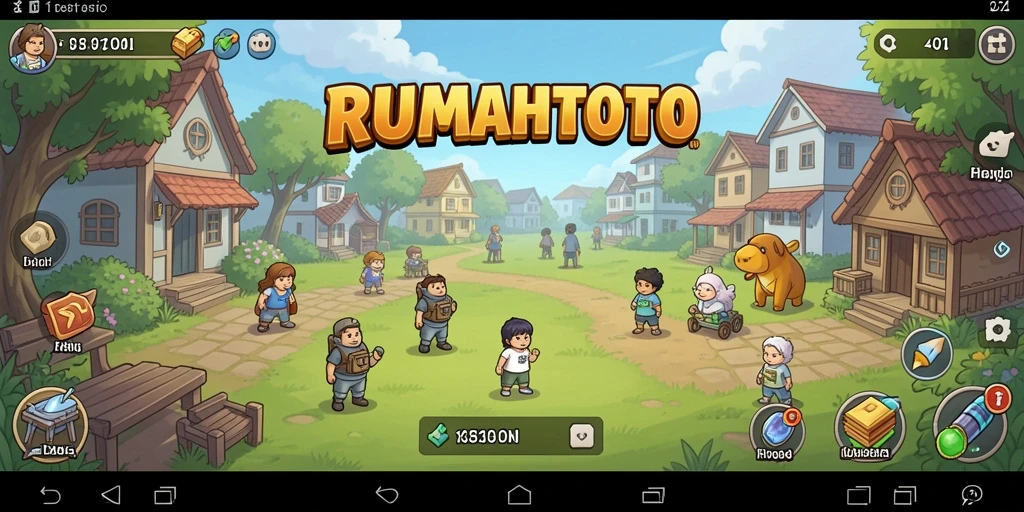 Tampilan menarik dari gameplay Idle RUMAHTOTO dengan desain grafis yang cerah.
