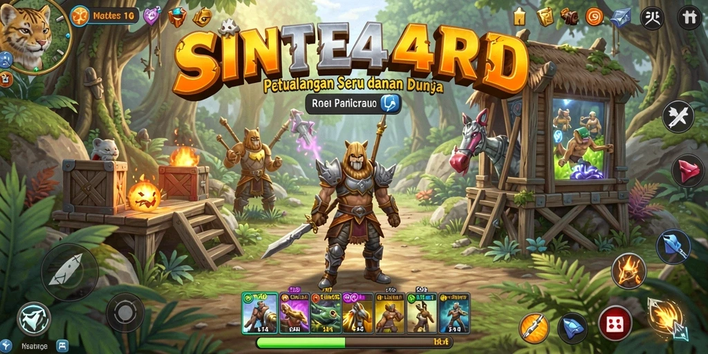 Screenshot dari gameplay SINTE4D yang menampilkan aksi pertempuran RPG.