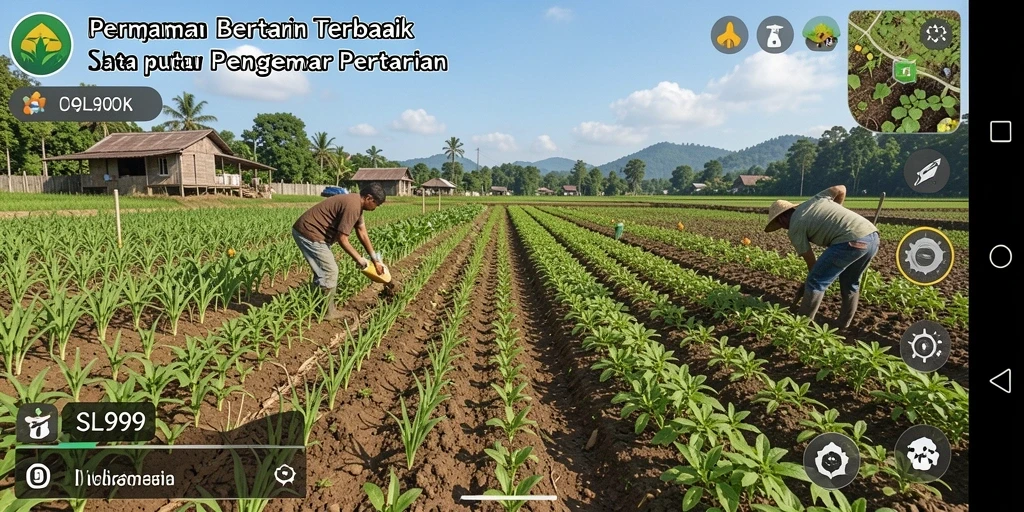 Tampilan gameplay menarik dari SL999 yang menampilkan aktivitas bertani.