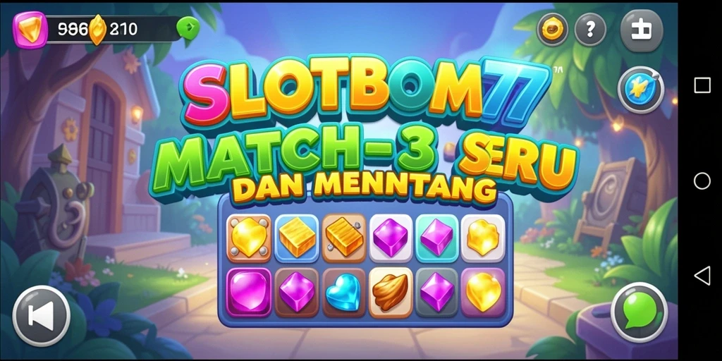 Tampilan gameplay SLOTBOM77 yang menarik dalam Match-3.