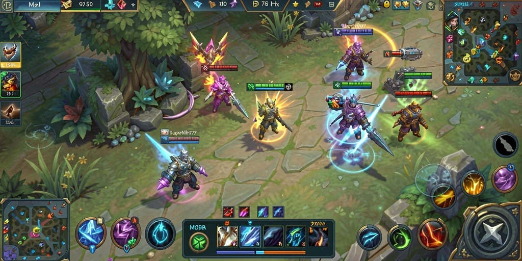 Screenshot gameplay SUPERWIN777 dengan aksi pertempuran yang intens.
