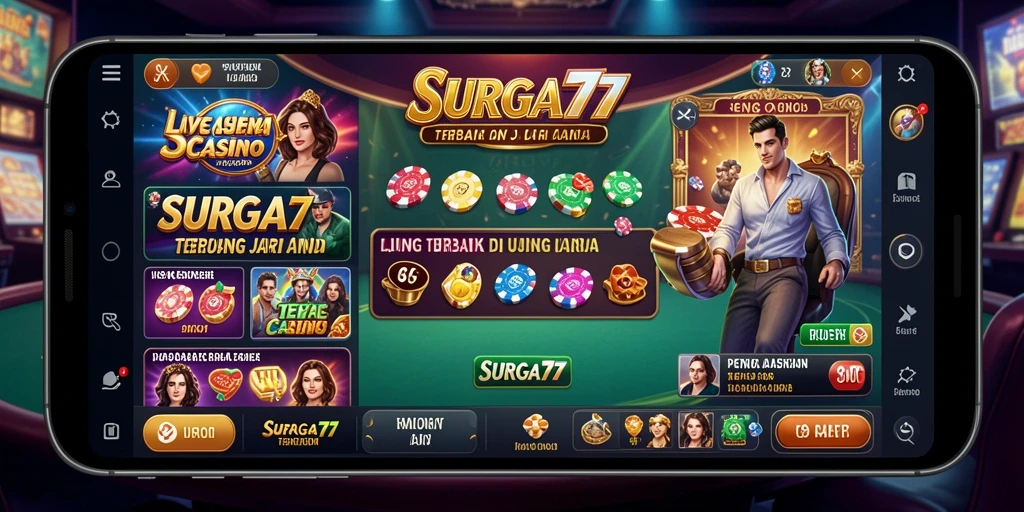Tampilan menarik dari gameplay SURGA77 dengan dealer langsung di Live Casino.
