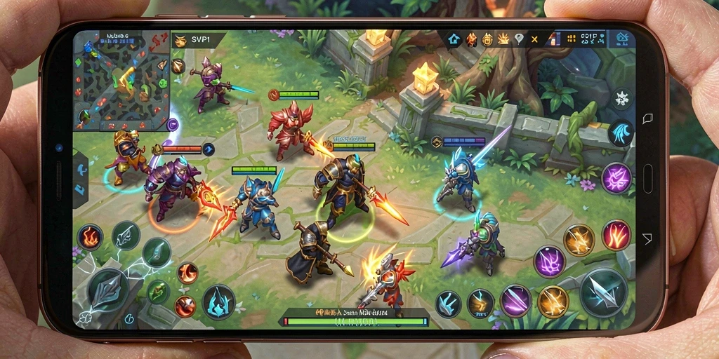 Tampilan menarik dari gameplay MOBA SVIP1 saat pertarungan sengit berlangsung.