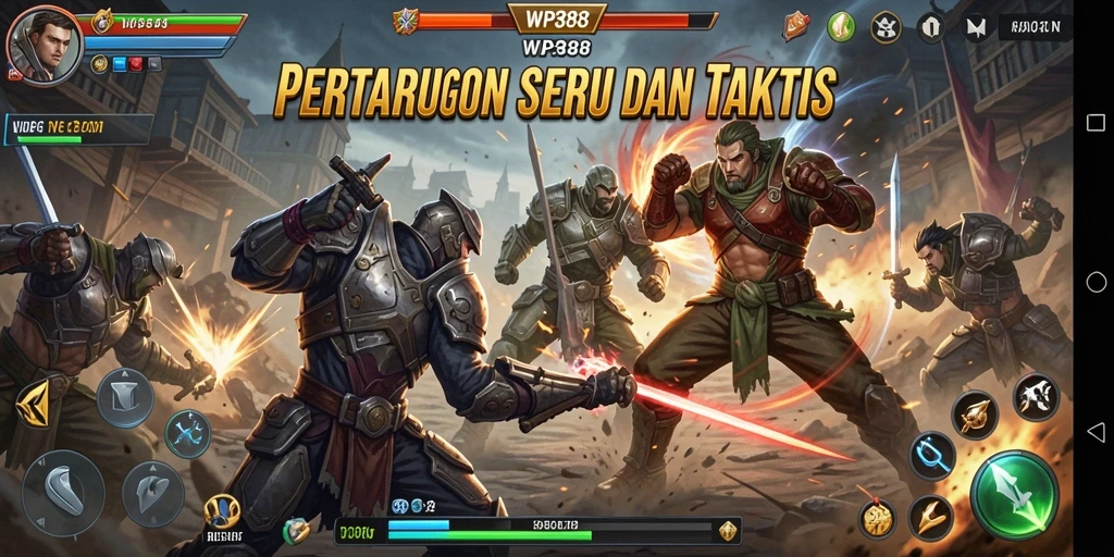 Tampilan gameplay seru dari WP888 dengan pertarungan yang mendebarkan.